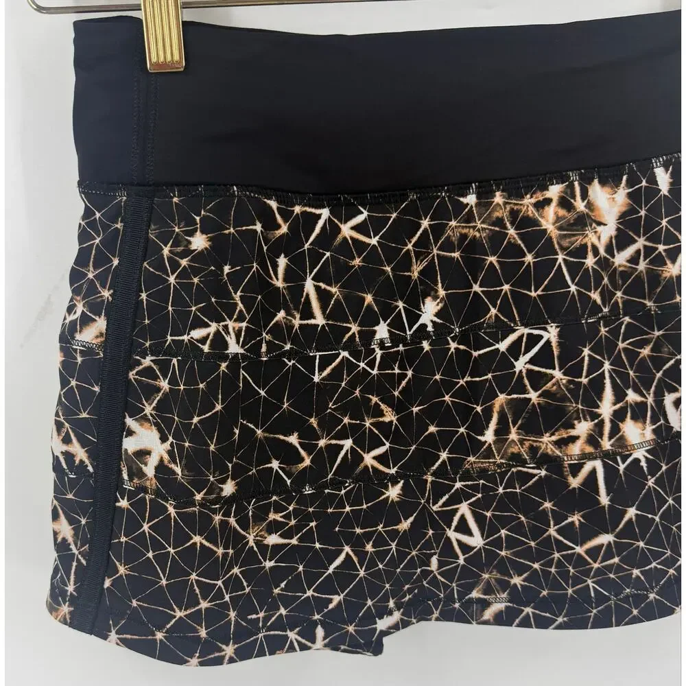 Lululemon Womens Pace Rival Skort Size 2 Black Gold Constellation Skirt